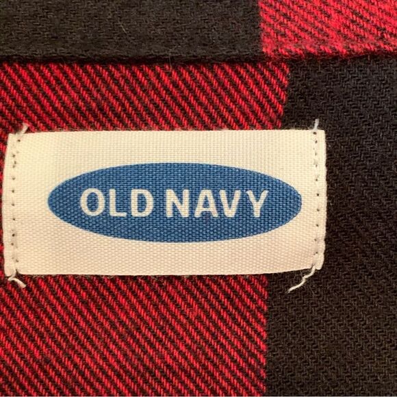 OLD NAVY Pajama top women’s Large red black buffalo plaid check flannel. - Picture 6 of 9